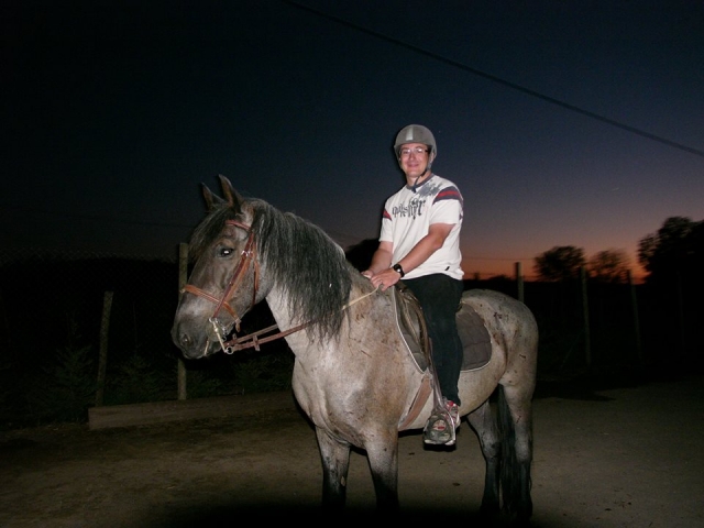 De noche con el caballo